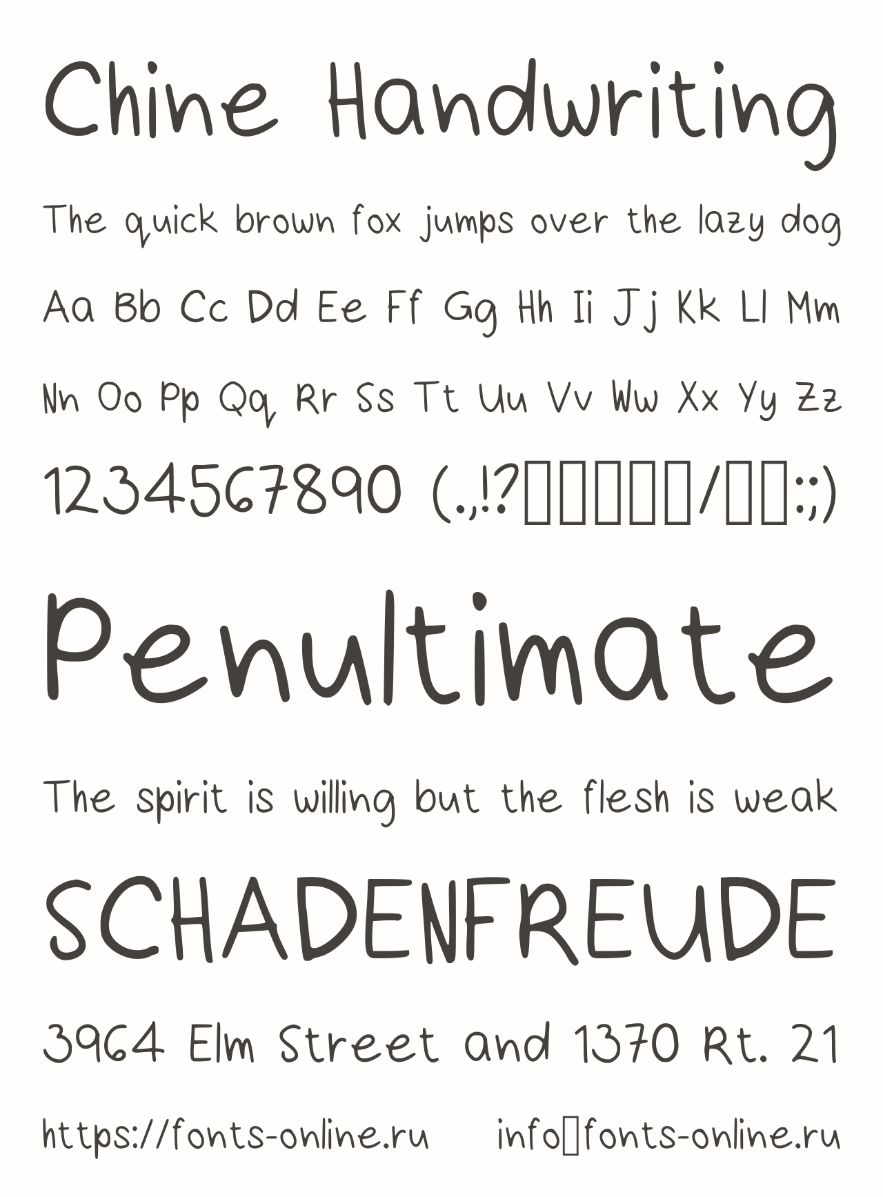 Chine Handwriting Free Font Download
